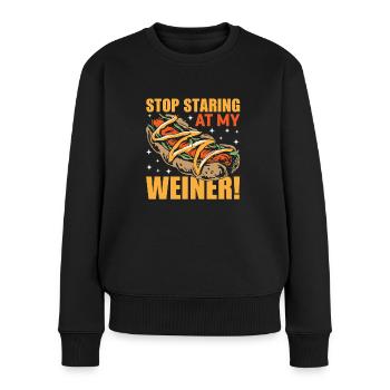 Hotdog Starr nicht auf mein Wiener Würstchen - Frauen Premium Bio Pullover - Schwarz - Vorne - Julia (174cm)