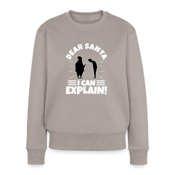 Dear santa i can explain - Frauen Premium Bio Pullover - Taupe - Vorne - Julia (174cm)