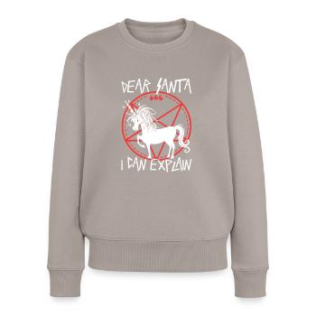 Dear santa i can explain - Frauen Premium Bio Pullover - Taupe - Vorne - Julia (174cm)