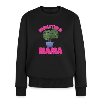 Monstera Deliciosa Albo Plante d’intérieur botanique - Pull Premium bio Femme - noir - Devant - Julia (174cm)