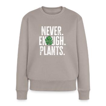 Monstera Deliciosa Albo Plante d’intérieur botanique - Pull Premium bio Femme - taupe - Devant - Julia (174cm)