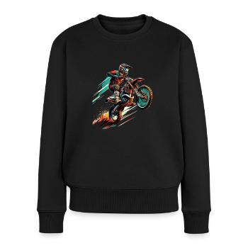 Motocross Moto Motocross Pilote Motocross Motocross - Pull Premium bio Femme - noir - Devant - Julia (174cm)