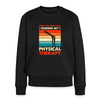 Krankengymnastik Physiotherapie physio - Frauen Premium Bio Pullover - Schwarz - Vorne - Julia (174cm)