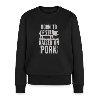 Grill Grillgrill Schweinefleisch - Frauen Premium Bio Pullover - Schwarz - Vorne - Julia (174cm)