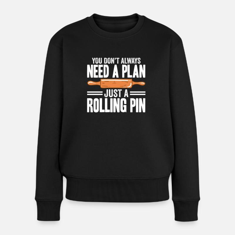Brot backen Bäcker Bäckerei Brot machen - Frauen Premium Bio Pullover - Schwarz