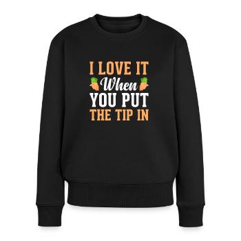 Trinkgeld Kellnerin - Frauen Premium Bio Pullover - Schwarz - Vorne - Julia (174cm)