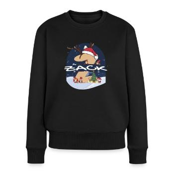 Impressionnant nom de Zack w chapeau de père Noël dans le thème de Noël - Pull Premium bio Femme - noir - Devant - Julia (174cm)
