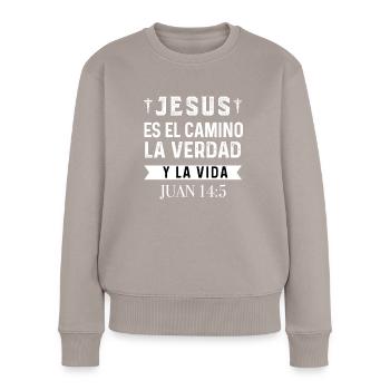 Camiseta Cristiana Para Mujer En Espanol Spanish - Women's Premium Organic Jumper - taupe - Front - Julia (174cm)