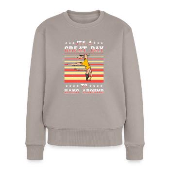 Zirkus Luftseiden Aeralist Akrobatik Trapez - Frauen Premium Bio Pullover - Taupe - Vorne - Julia (174cm)