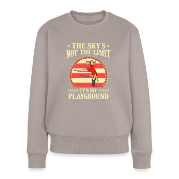 Zirkus Luftseiden Aeralist Akrobatik Trapez - Frauen Premium Bio Pullover - Taupe - Vorne - Julia (174cm)