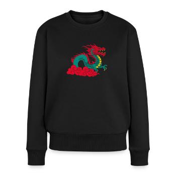 Jahr Des Drachen 2024 - Frauen Premium Bio Pullover - Schwarz - Vorne - Julia (174cm)