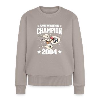 2004 Anniversaire 20 ans - Pull Premium bio Femme - taupe - Devant - Julia (174cm)