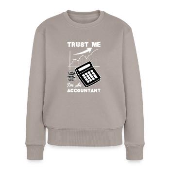 Funny Tax Advisor Accountant Gift - Women's Premium Organic Jumper - taupe - Front - Julia (174cm)