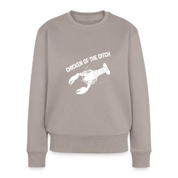 Poulet Du Fossé 2 - Pull Premium bio Femme - taupe - Devant - Julia (174cm)
