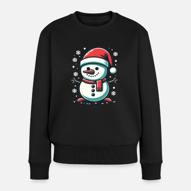 Schneemann Dabbing Schneemann Dab Schneemänner - Frauen Premium Bio Pullover - Schwarz