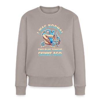 Collectionneur de lézard amoureux des reptiles - Pull Premium bio Femme - taupe - Devant - Julia (174cm)