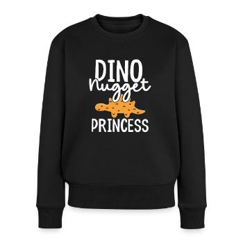 Dino nugget Prinzessin - Frauen Premium Bio Pullover - Schwarz - Vorne - Julia (174cm)