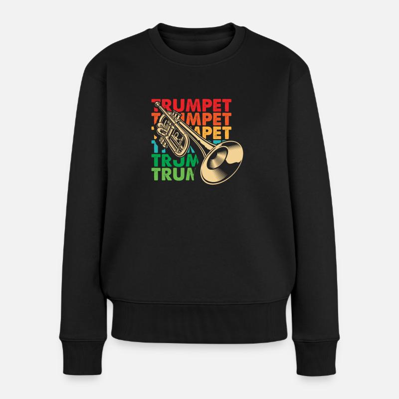 Trompete Trompeter Trompeten Spieler - Frauen Premium Bio Pullover - Schwarz