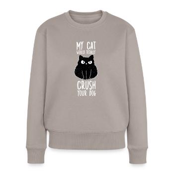 Funny cat lover cats motif cat owner - Pull Premium bio Femme - taupe - Devant - Julia (174cm)