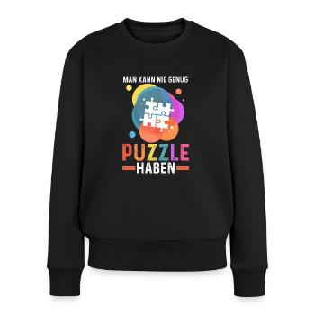 Puzzlefan Puzzler Puzzleteile Puzzle - Frauen Premium Bio Pullover - Schwarz - Vorne - Julia (174cm)