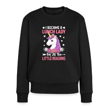 Cafeteria-Besatzung - Frauen Premium Bio Pullover - Schwarz - Vorne - Julia (174cm)