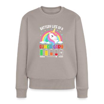 Cafeteria-Besatzung - Frauen Premium Bio Pullover - Taupe - Vorne - Julia (174cm)