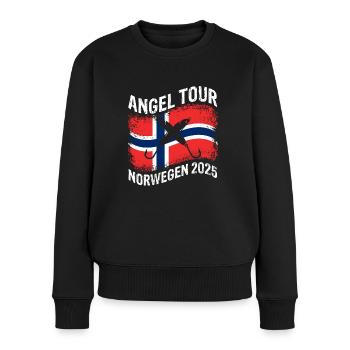 Angeltour Norwegen Fischer Angelteam Karpfen Angel - Frauen Premium Bio Pullover - Schwarz - Vorne - Julia (174cm)