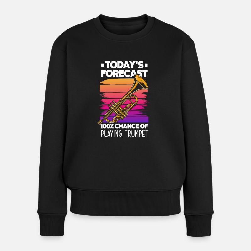 Trompete Trompeter Trompeten Spieler - Frauen Premium Bio Pullover - Schwarz