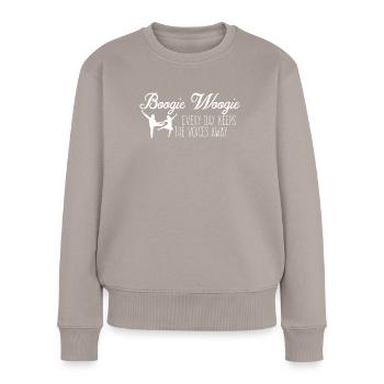 Boogie Woogie Dancer Swing Dancing - Frauen Premium Bio Pullover - Taupe - Vorne - Julia (174cm)