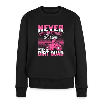 Quadgirl ATV 4 Wheeler Off Roading Lover - Frauen Premium Bio Pullover - Schwarz - Vorne - Julia (174cm)
