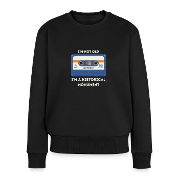 Dicton rétro sarcastique de l’âge - Pull Premium bio Femme - noir - Devant - Julia (174cm)