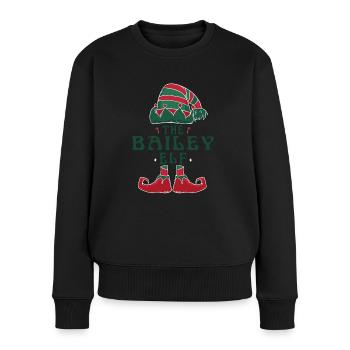 Der Bailey Elf Pyjama für lustige Weihnachtsfeiertage - Frauen Premium Bio Pullover - Schwarz - Vorne - Julia (174cm)