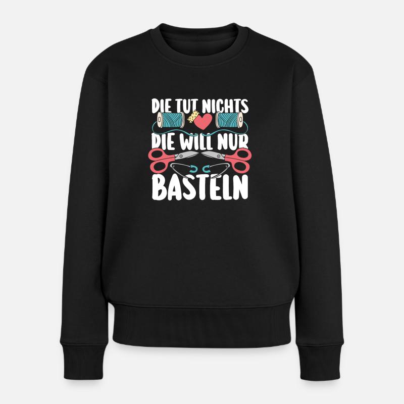 Bastler Bastelunterricht Basteln - Frauen Premium Bio Pullover - Schwarz