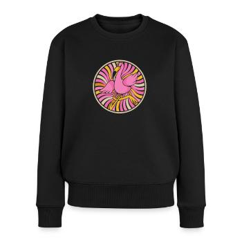 Flamingo - Frauen Premium Bio Pullover - Schwarz - Vorne - Julia (174cm)