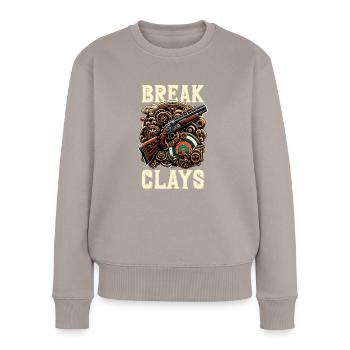 Tontaubenschießen Tontaubenschießen Schießen - Frauen Premium Bio Pullover - Taupe - Vorne - Julia (174cm)