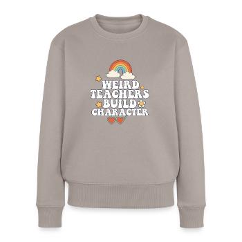 Des enseignants bizarres construisent un personnage à l’école groovy - Pull Premium bio Femme - taupe - Devant - Julia (174cm)