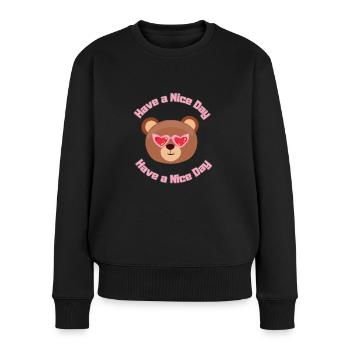 Schönen Tag - Frauen Premium Bio Pullover - Schwarz - Vorne - Julia (174cm)