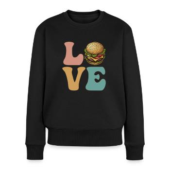 Hamburger Cheeseburger - Frauen Premium Bio Pullover - Schwarz - Vorne - Julia (174cm)