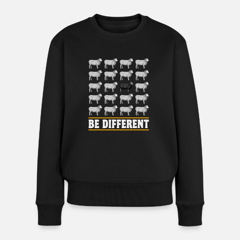 Schwarzes Schaf schwarze Schafe sei anders Schaf - Frauen Premium Bio Pullover - Schwarz