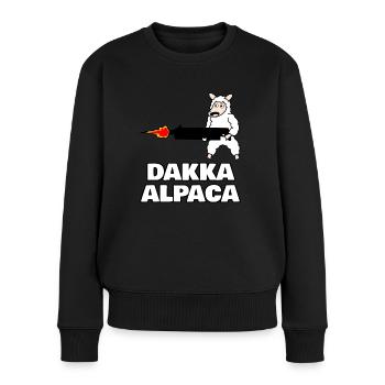Dakka Alpaca - Frauen Premium Bio Pullover - Schwarz - Vorne - Julia (174cm)