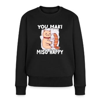 Funny Sushi Fan Sushi Lover Kawaii Nigiri - Pull Premium bio Femme - noir - Devant - Julia (174cm)