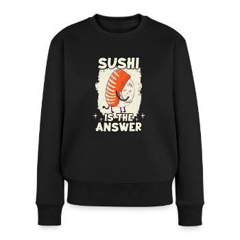 lustige Sushi Ramen Nigiri Maki Anime Kanji Sushi - Frauen Premium Bio Pullover - Schwarz - Vorne - Julia (174cm)