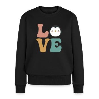 Mignon amant de pingouin - Pull Premium bio Femme - noir - Devant - Julia (174cm)