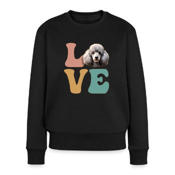 Pudelhund-Liebhaber - Frauen Premium Bio Pullover - Schwarz - Vorne - Julia (174cm)