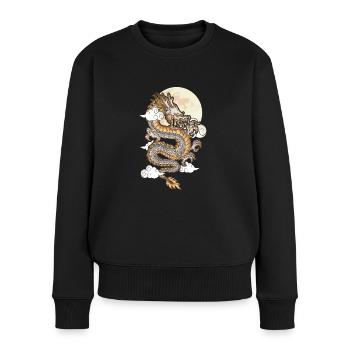 Jahr Des Drachen 2024 - Frauen Premium Bio Pullover - Schwarz - Vorne - Julia (174cm)