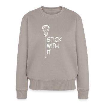 Lacrosse Joke - Frauen Premium Bio Pullover - Taupe - Vorne - Julia (174cm)