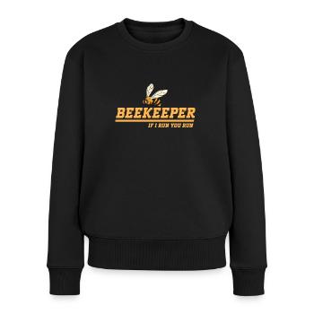 Honigbienenwebeke Hive Imkere Wabe - Frauen Premium Bio Pullover - Schwarz - Vorne - Julia (174cm)