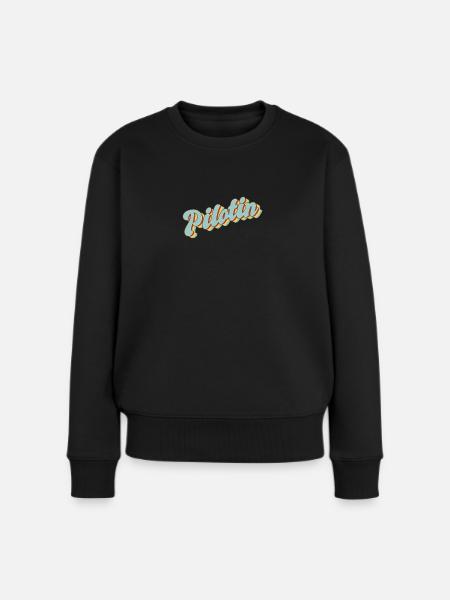 Flugzeug Abschluss-Geschenk Pilotin - Frauen Premium Bio Pullover - Schwarz