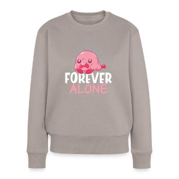 Lustiger Blobfisch Meerestier - Frauen Premium Bio Pullover - Taupe - Vorne - Julia (174cm)
