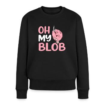 Lustiger Blobfisch Meerestier - Frauen Premium Bio Pullover - Schwarz - Vorne - Julia (174cm)
